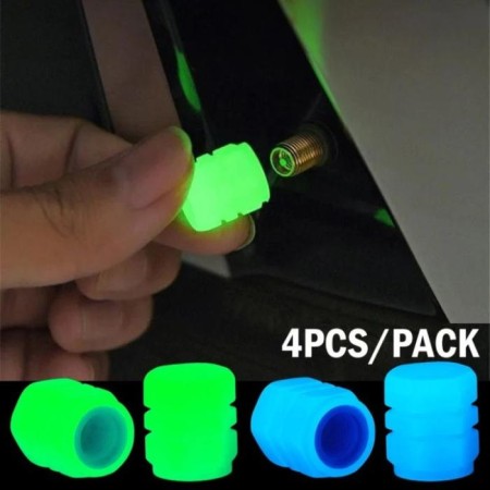 4 পিস লুমিনাস ভালভ ক্যাপ (Night Glowing Tyre Caps)